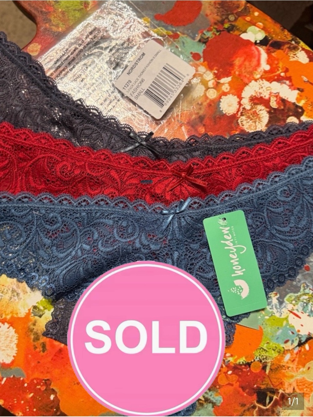NWT 3 Pack HONEYDEW LACE THONG